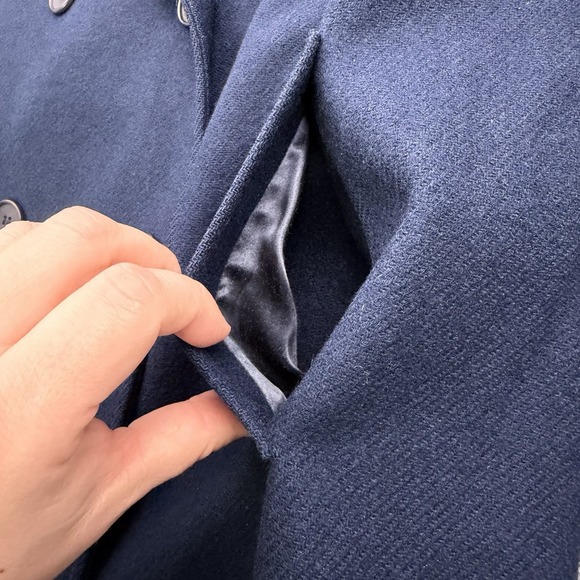 Vintage Pendleton Pea Coat Women's Size 12 Navy Virgin Wool Double Breasted USA - Picture 6 of 10